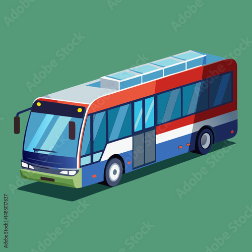 red bus on white background