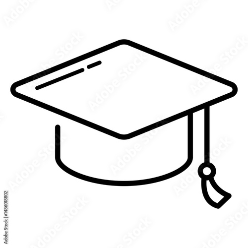 Graduation hat stroke icon