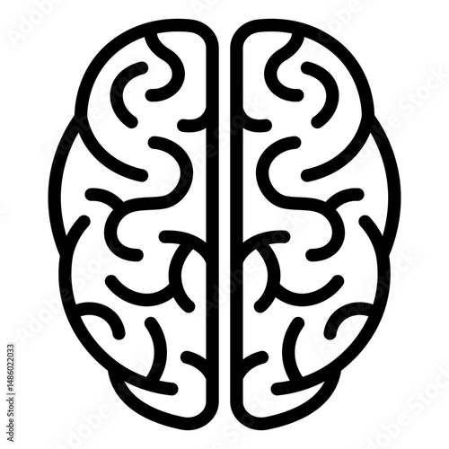 Brain stroke icon top view 