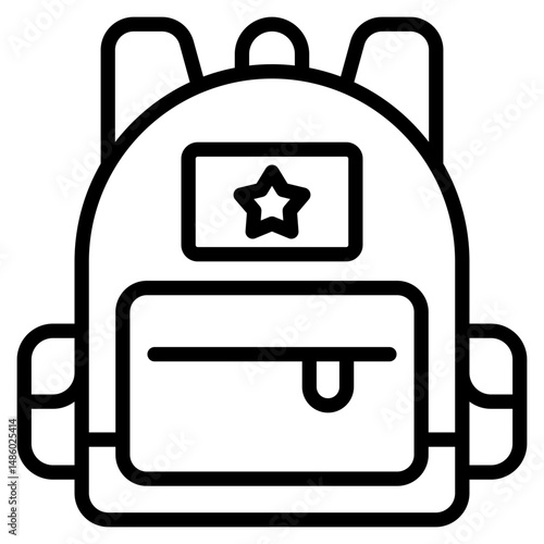 Backpack line icon