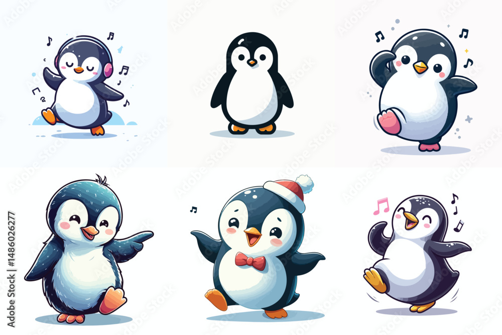Obraz premium cute penguin cartoon vector