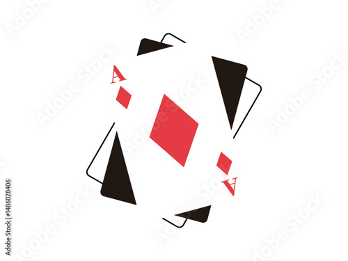 ace poker card, diamond shapes symbol icon design vector, isolated on transparent background