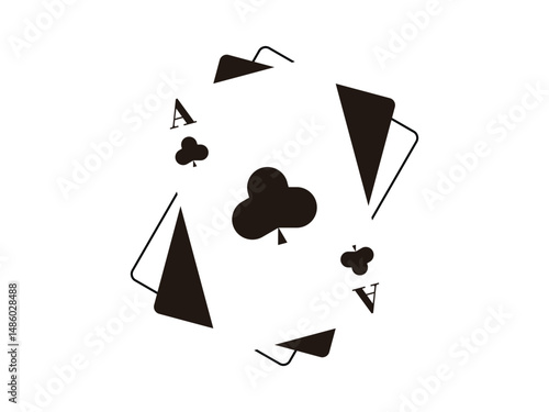  ace poker card, club shapes symbol icon design vector, isolated on transparent background