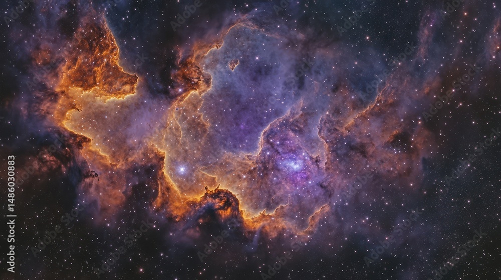 A Stunning Cosmic Scene: Vivid Colors in a Nebula Full of Stars and Mystery A Stunning Cosmic Scene: Vivid Colors in a Nebula Full of Stars and Mystery