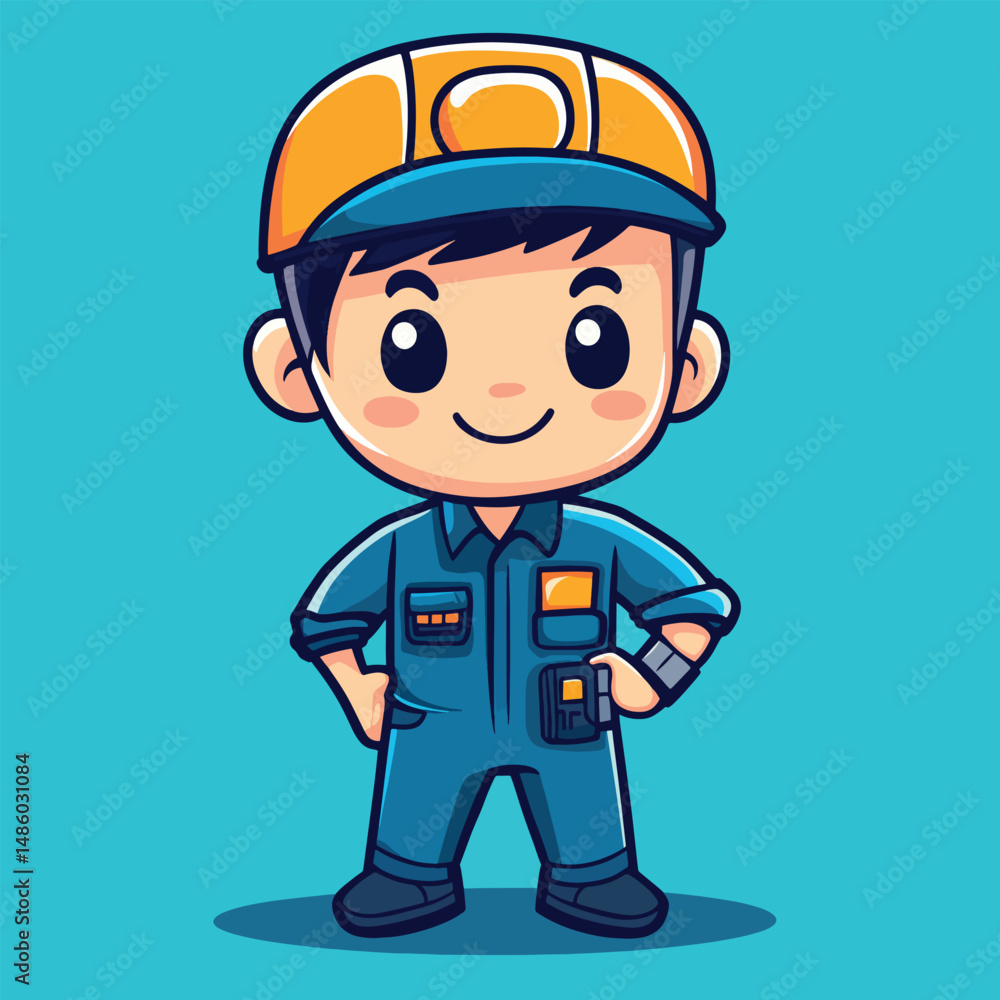 Electrical Technician boy mascot Electrical Technician boy mascot