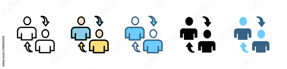 KNOWLEDGE TRANSFER icons with various styles and colors KNOWLEDGE TRANSFER icons with various styles and colors