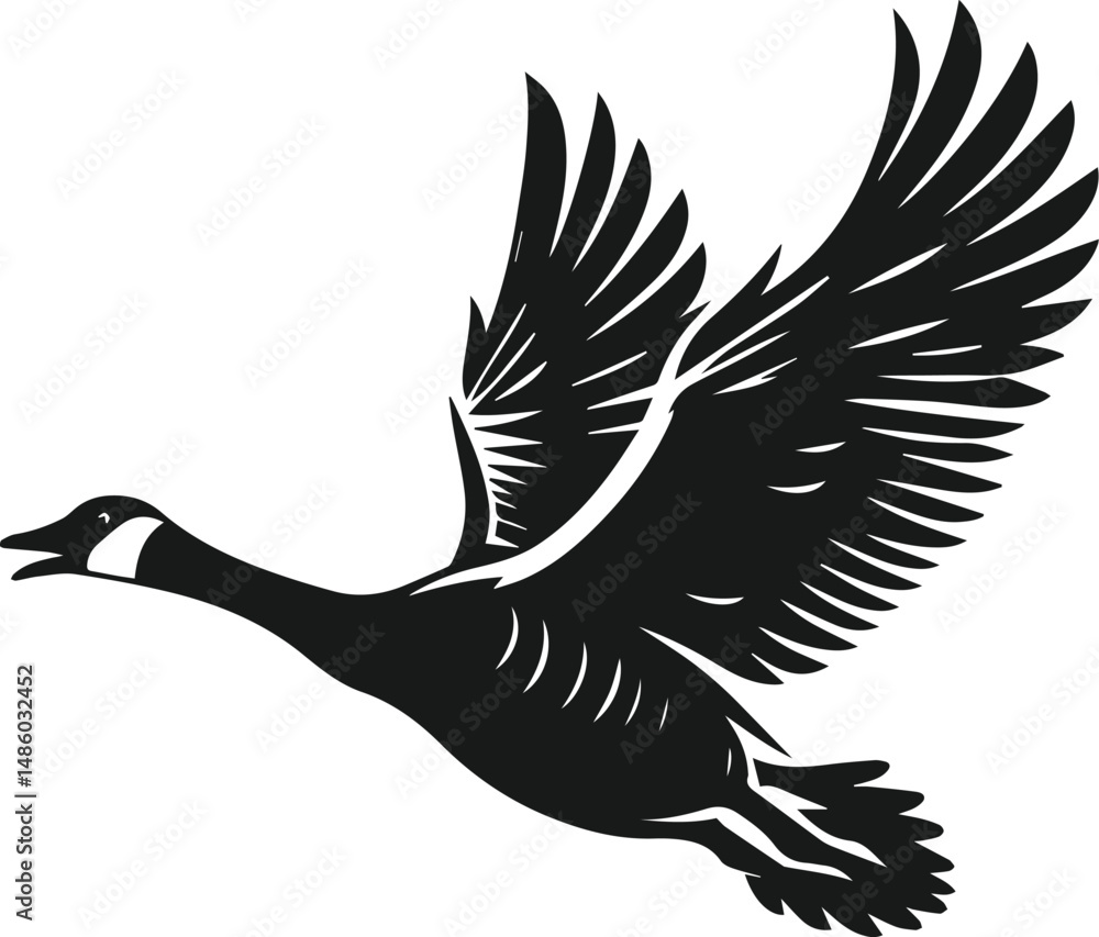 Obraz premium Bird silhouette of a goose vector object design