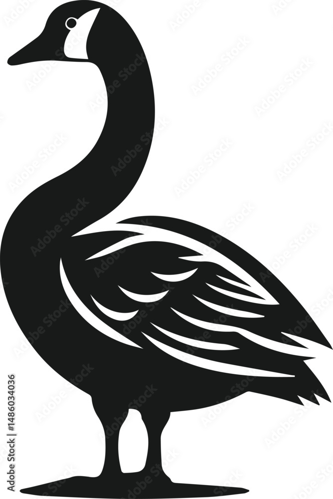 Obraz premium Bird silhouette of a goose vector object design