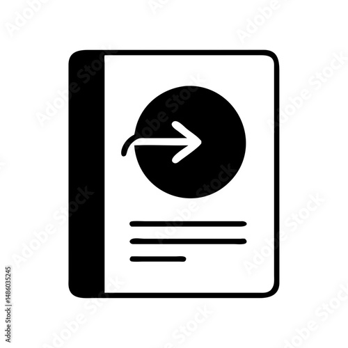 Export document icon with bold arrow and layout lines