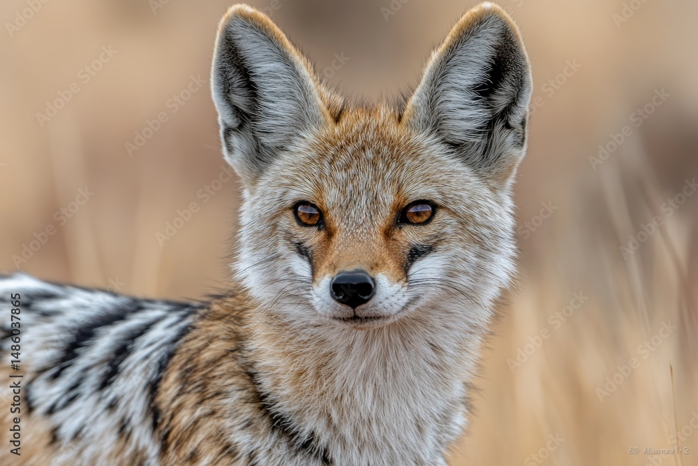 Obraz premium Close-up of a watchful wild dog