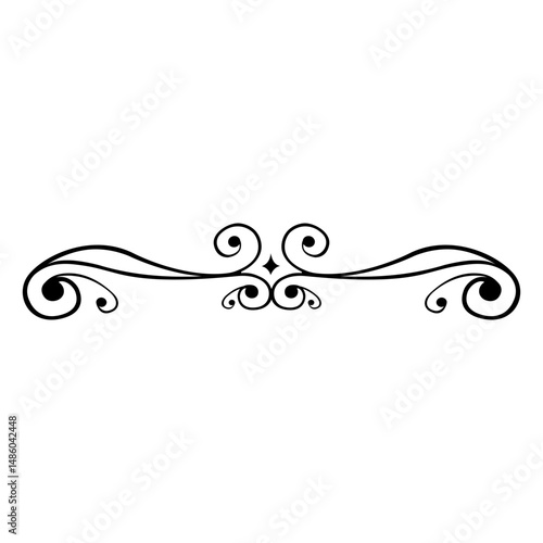 Curly ornament line decoration