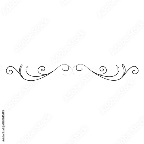 Decorative hand drawn curly divider