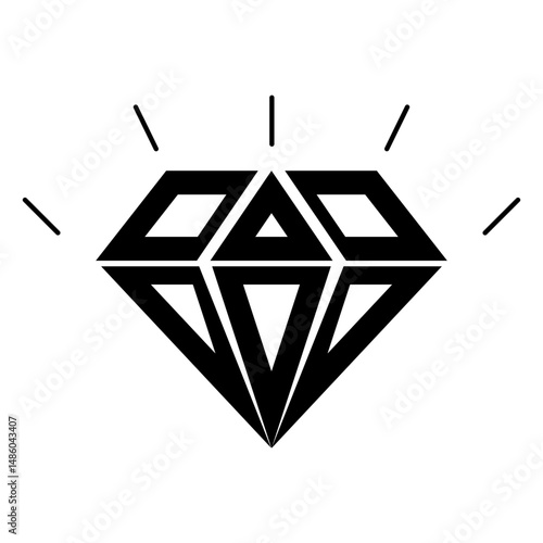 Shiny diamond stone icon