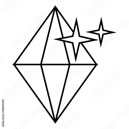 Sparkling diamond srtroke icon