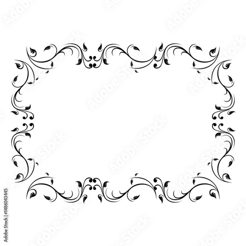 Floral vines a4 frame