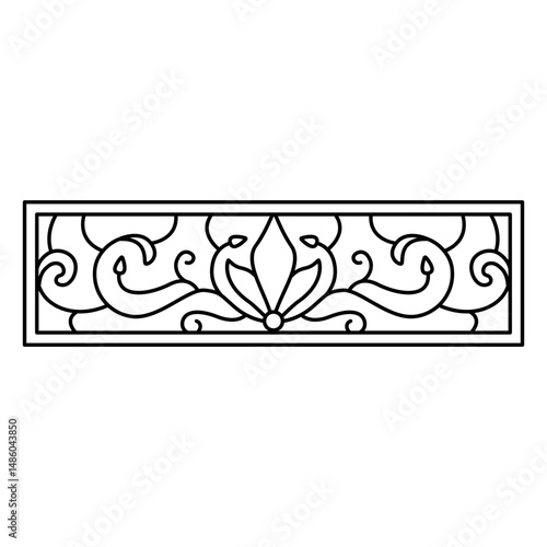Art nouveau ornament rectangle horizontal stroke