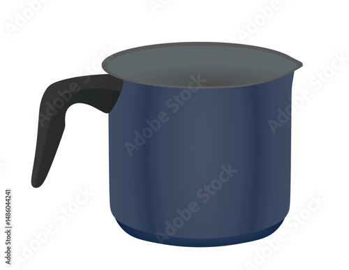Stainless steel pot. vector illustration