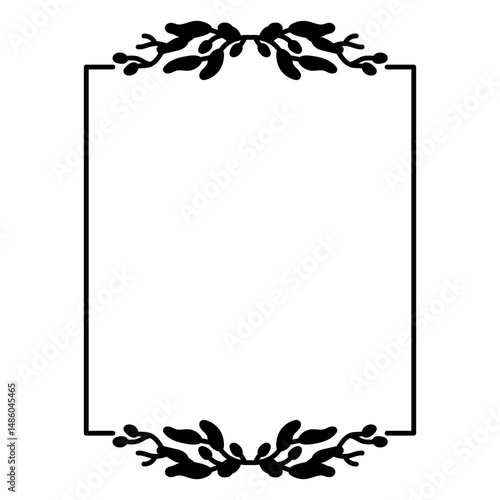Green and white frame with a wreath design
