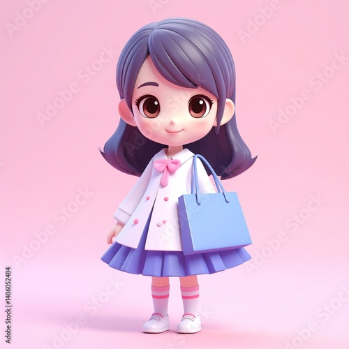 animated character with plain background 