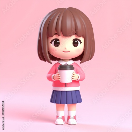 animated character with plain background 