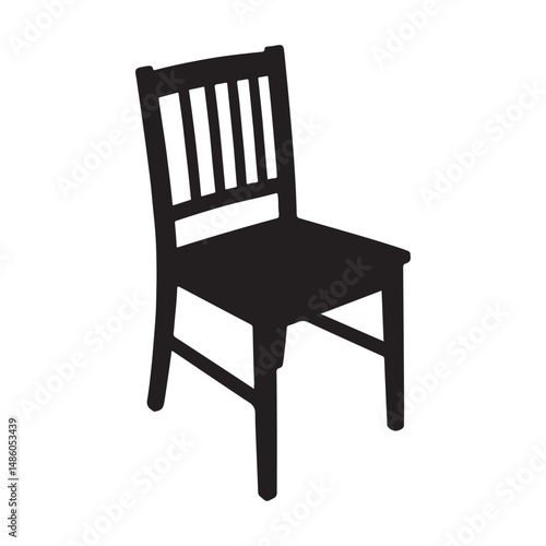 Simple Wooden Chair Vector Art & Illustration