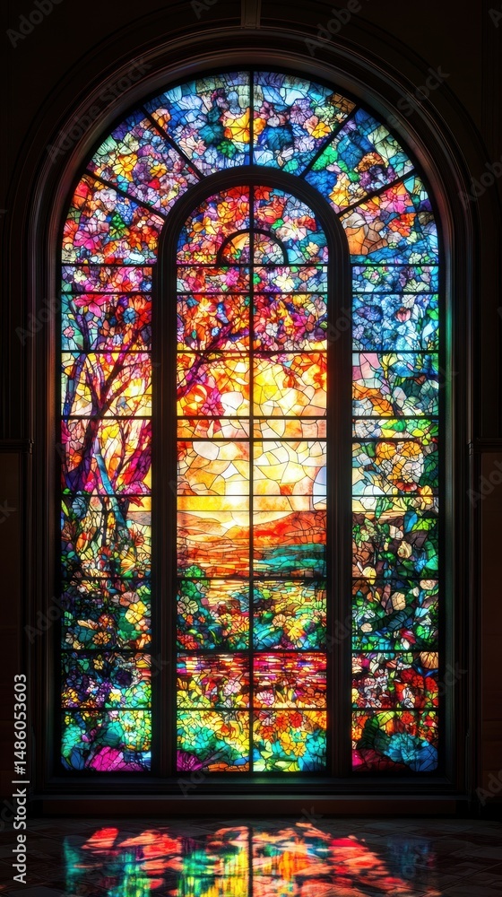 Colorful stained glass window Colorful stained glass window