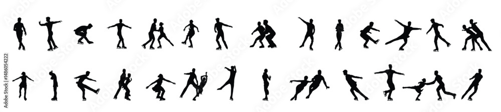 Obraz premium Figure Skating Black Silhouettes