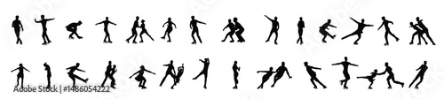 Wallpaper Mural Figure Skating Black Silhouettes Torontodigital.ca