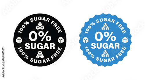 0% Sugar Free Badge Label 