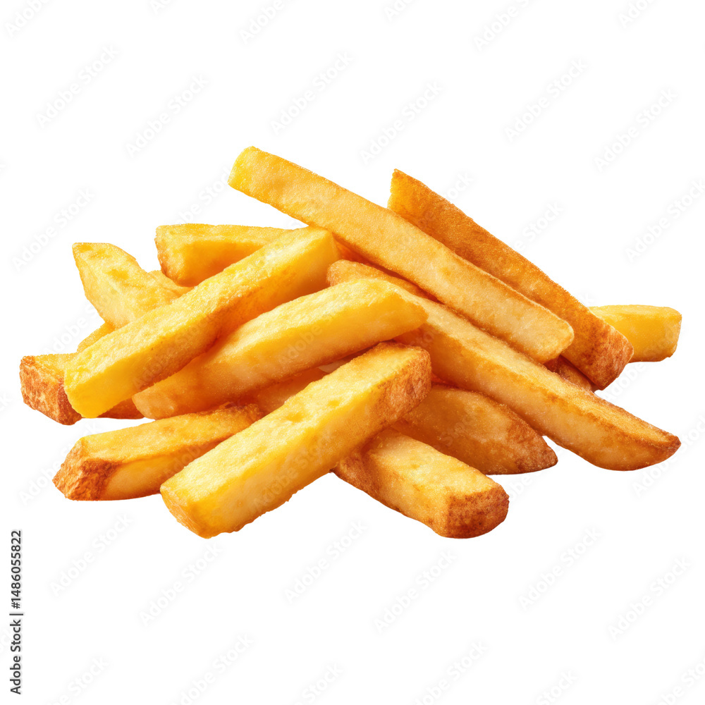 Delicious crispy french fries fast food restaurant food photography transparent background close-up view Delicious crispy french fries fast food restaurant food photography transparent background close-up view