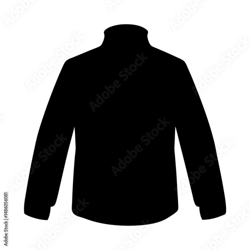 Black silhouette of a long sleeved top with turtle neck design