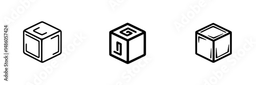 Vector illustration of three playful blocks featuring different letters and designs for children's educational materials