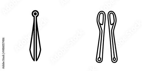 Illustration of medical tools including tweezers and forceps for healthcare and surgical applications