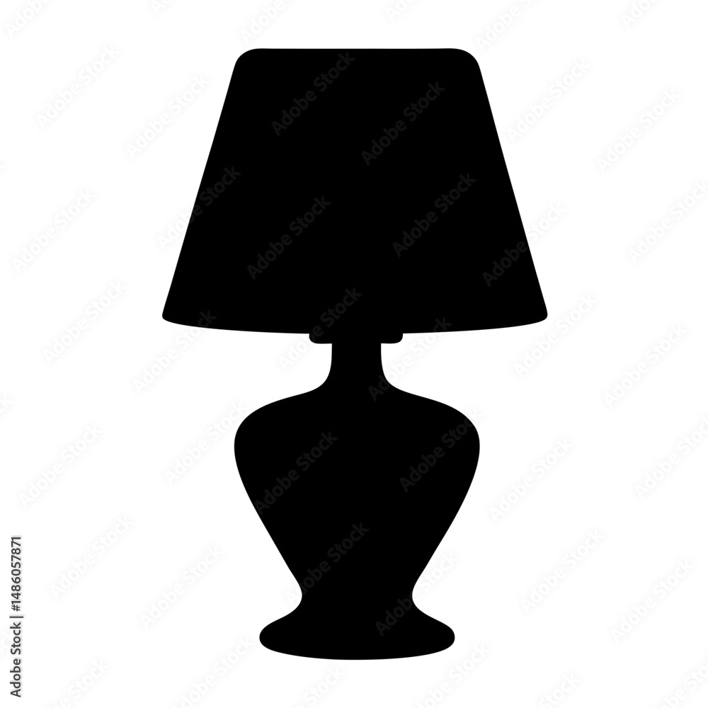 Obraz premium Elegant black silhouette of a table lamp with a classic design