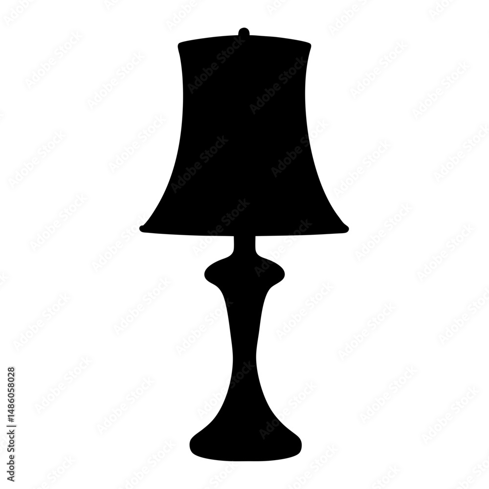 Obraz premium Silhouette of an elegant table lamp with a classic lampshade design