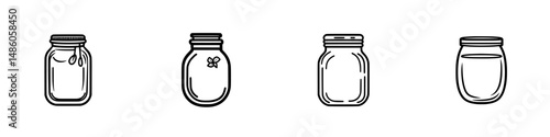 Jar vector illustration collection illustrating various designs for storage and preservation purposes
