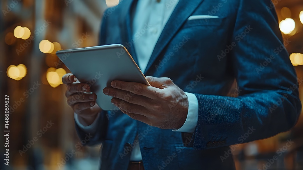 Business legal consultant presenting key regulations on digital tablet Business legal consultant presenting key regulations on digital tablet
