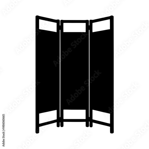 A Black and White ThreePanel Room Divider for Privacy and Decoration
