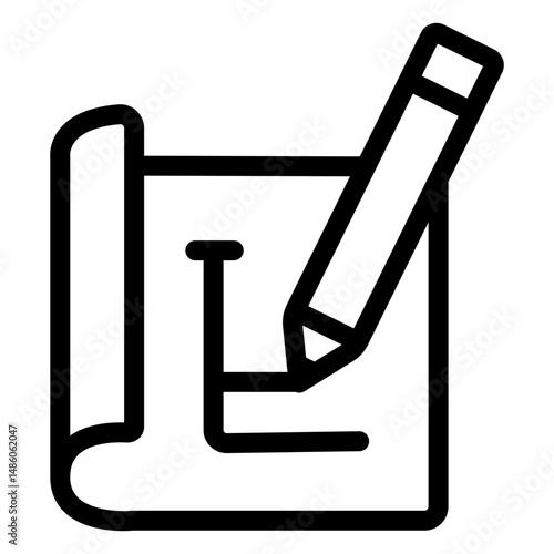 Pencil planning stroke icon
