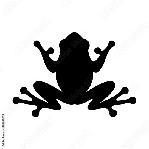 A striking silhouette of a frog showcasing its distinct amphibian features