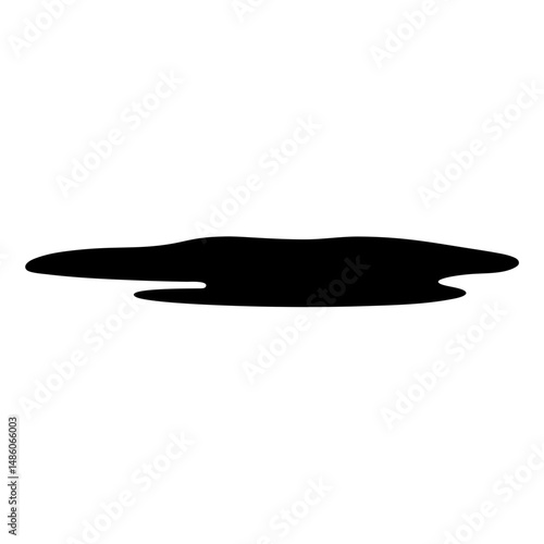 A solid black shape in the form of a spill or puddle
