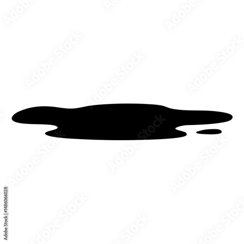 Simple graphic illustration of a dark puddle or spill of liquid