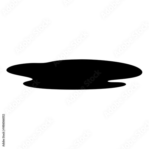 Black fluid form on a clean white backdrop creating a minimalistic contrast