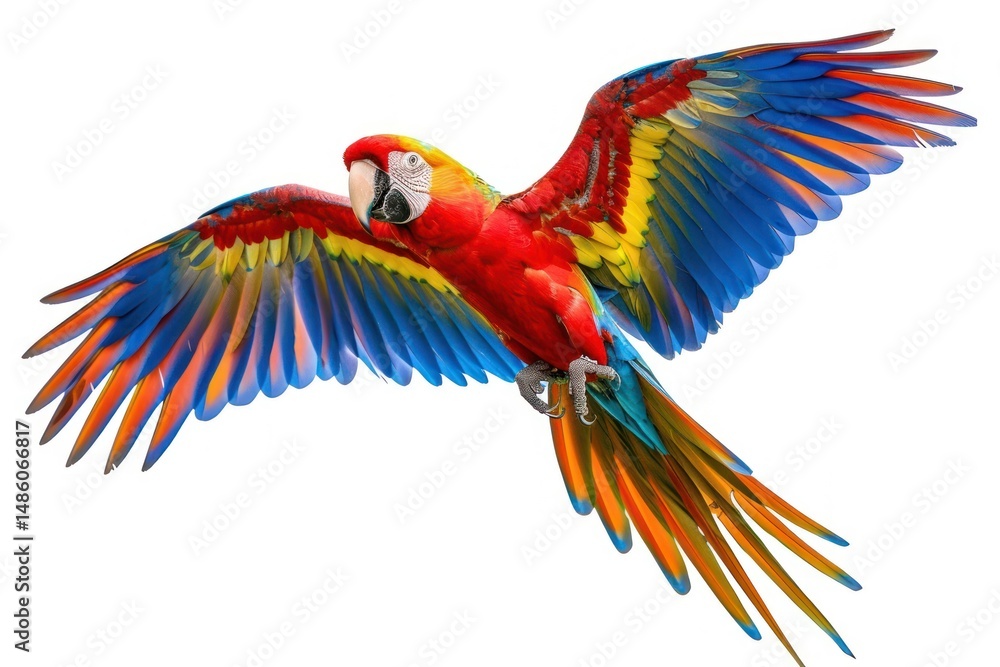 Fototapeta premium Colorful macaw in flight