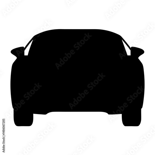 Rear view silhouette of a modern electric sports car design