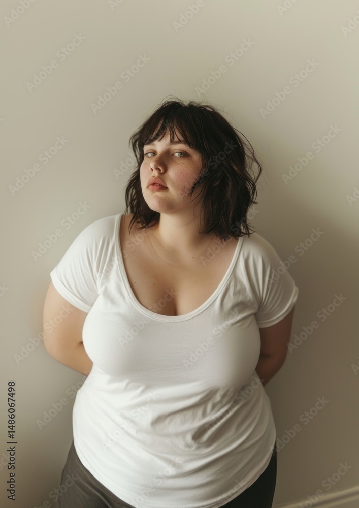 Confident woman in white shirt Confident woman in white shirt