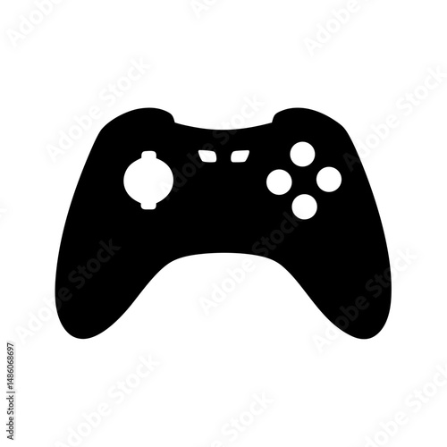 Solid Black Game Controller Silhouette for Gaming and Entertainment Purposes