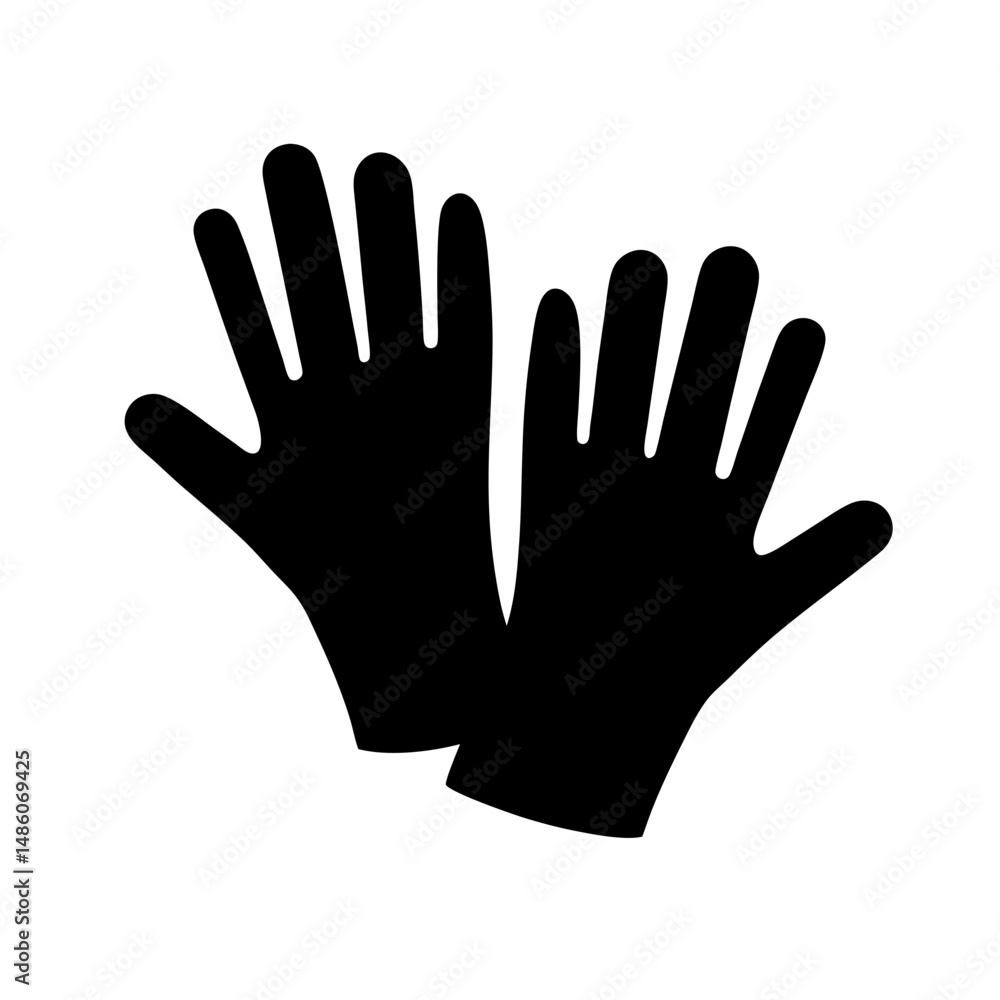 Pair of Black Protective Gloves Illustration for Safety and Hygiene Pair of Black Protective Gloves Illustration for Safety and Hygiene