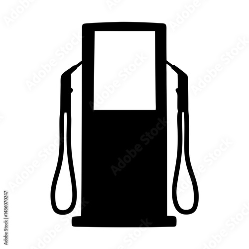 Silhouette of a gas station pump for filling cars and trucks