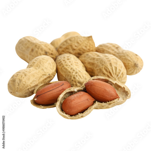 Wallpaper Mural Pile of unshelled peanuts some cracked open to reveal kernels isolated on transparent background for food concepts Torontodigital.ca